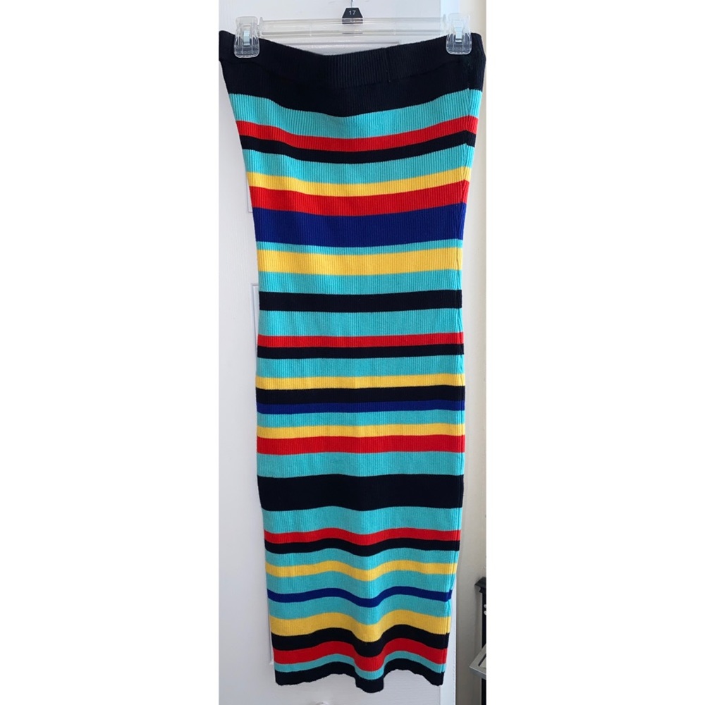 Ribbed Colorblock Midi Dress